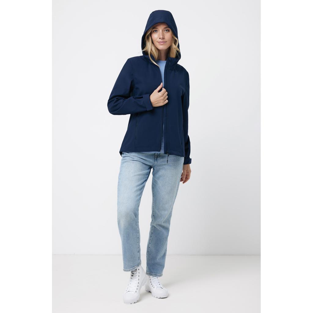 Geacă soft shell pentru femei  din poliester reciclat Iqoniq Makalu navy M