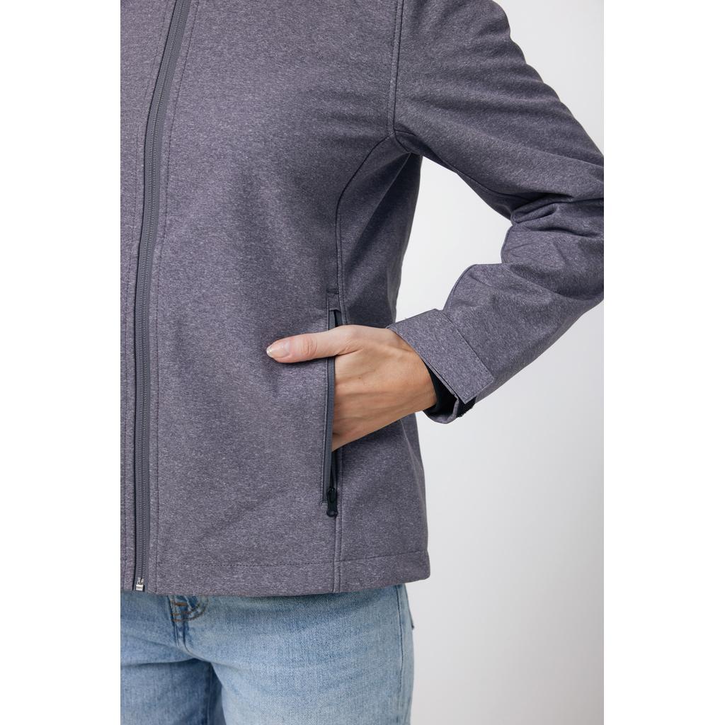 Geacă soft shell pentru femei  din poliester reciclat Iqoniq Makalu vulcano heather grey