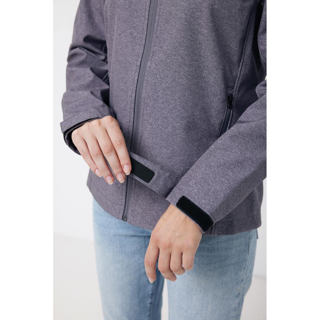 Geacă soft shell pentru femei  din poliester reciclat Iqoniq Makalu vulcano heather grey