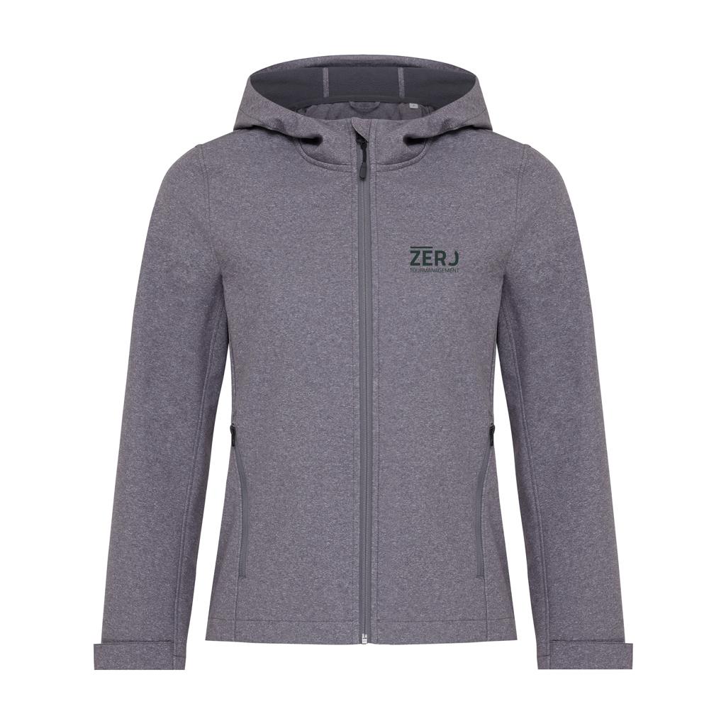 Geacă soft shell pentru femei  din poliester reciclat Iqoniq Makalu vulcano heather grey