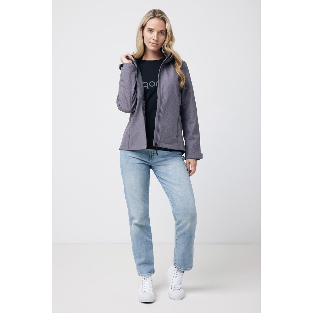 Geacă soft shell pentru femei  din poliester reciclat Iqoniq Makalu vulcano heather grey