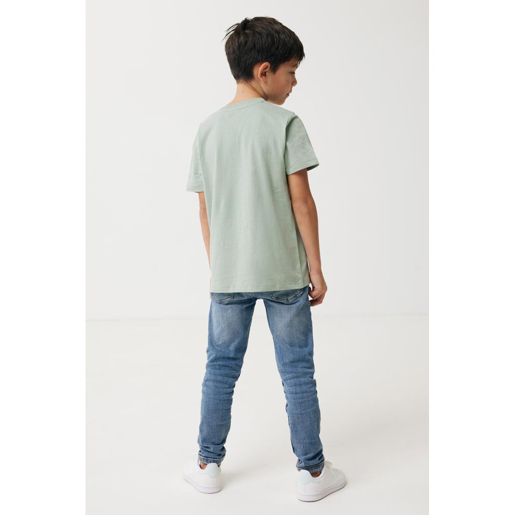 Tricou ușor pentru copii din bumbac reciclat Iqoniq Koli iceberg green 5 - 6 ani