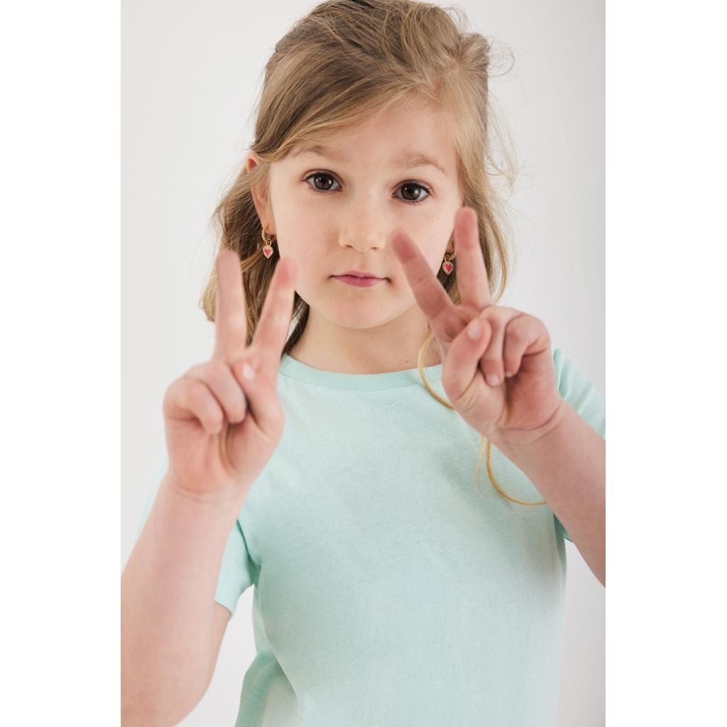 Tricou ușor pentru copii din bumbac reciclat Iqoniq Koli crushed mint 13 - 14 ani