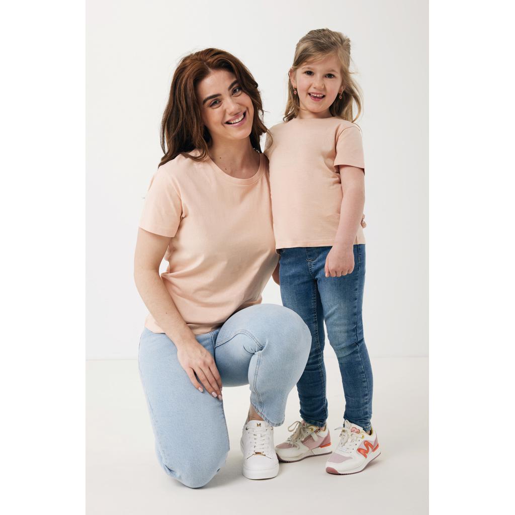 Tricou ușor pentru copii din bumbac reciclat Iqoniq Koli peach nectar 5 - 6 ani
