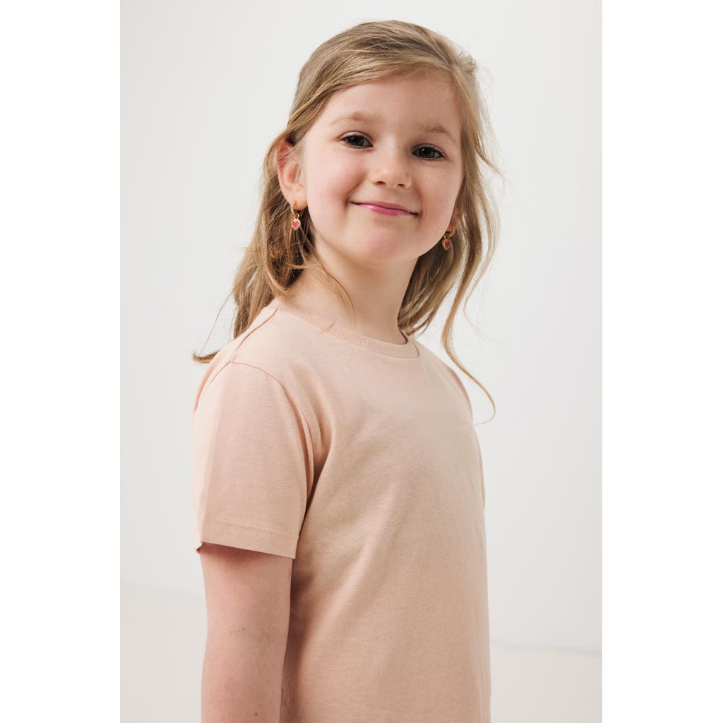 Tricou ușor pentru copii din bumbac reciclat Iqoniq Koli peach nectar 5 - 6 ani
