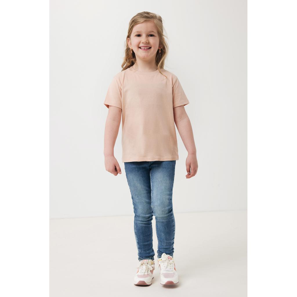 Tricou ușor pentru copii din bumbac reciclat Iqoniq Koli peach nectar 5 - 6 ani