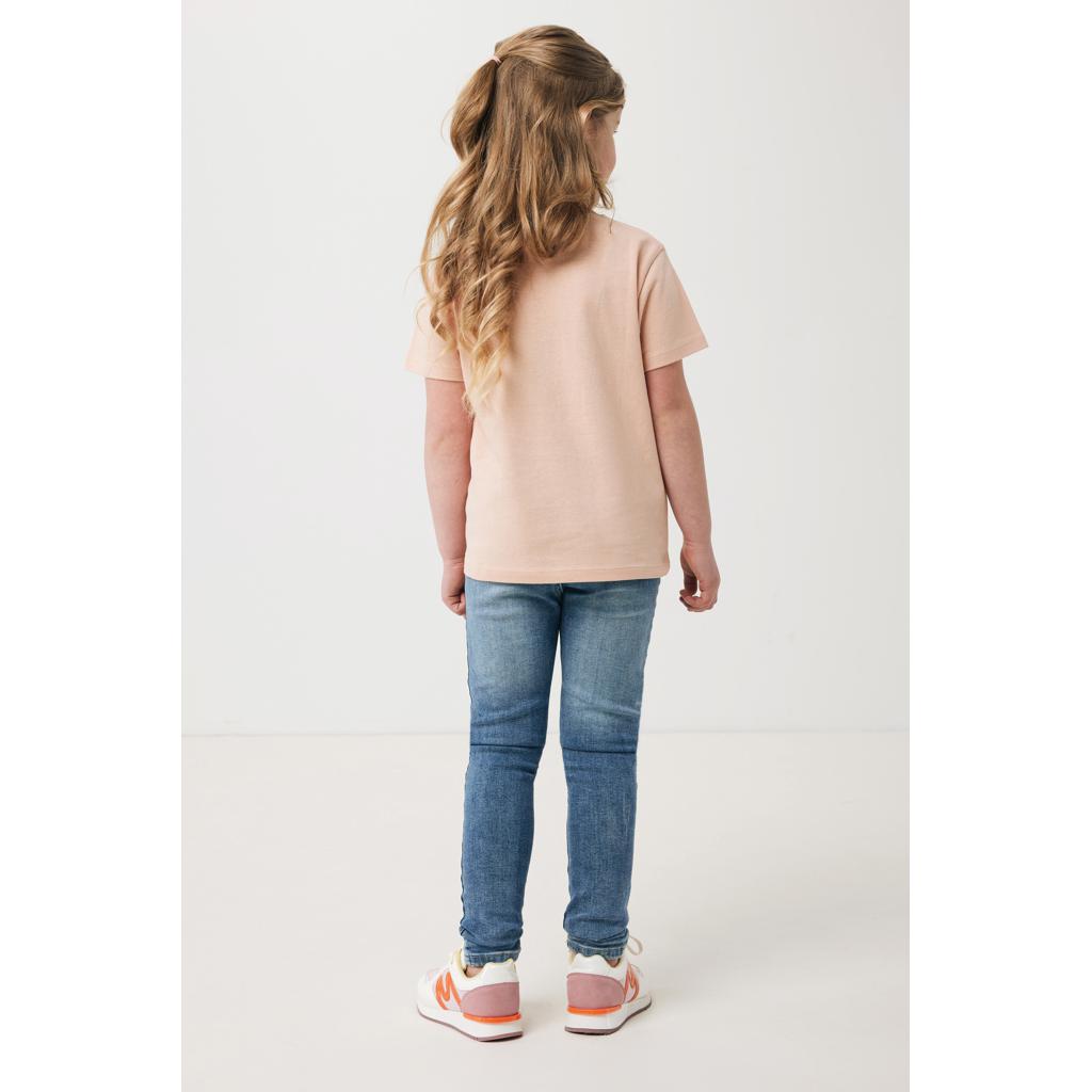 Tricou ușor pentru copii din bumbac reciclat Iqoniq Koli peach nectar 5 - 6 ani