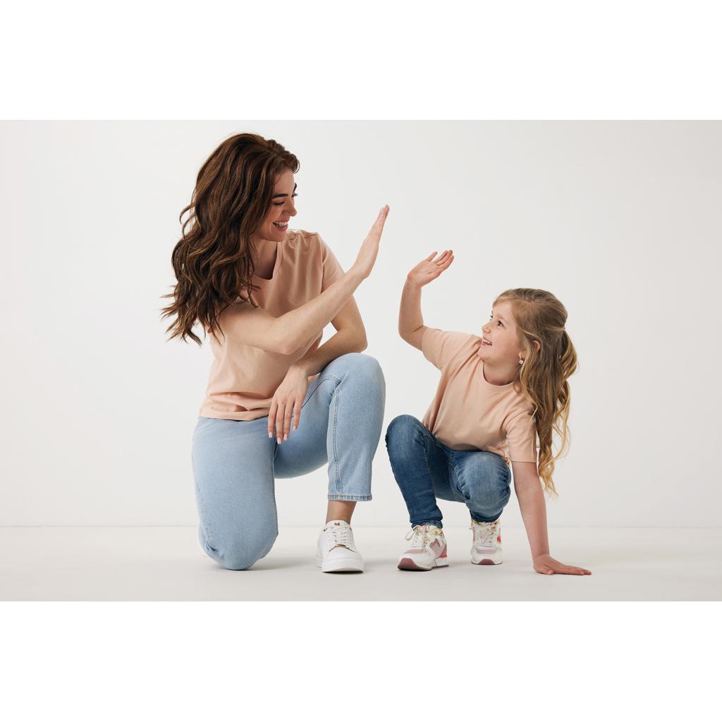 Tricou ușor pentru copii din bumbac reciclat Iqoniq Koli peach nectar 5 - 6 ani