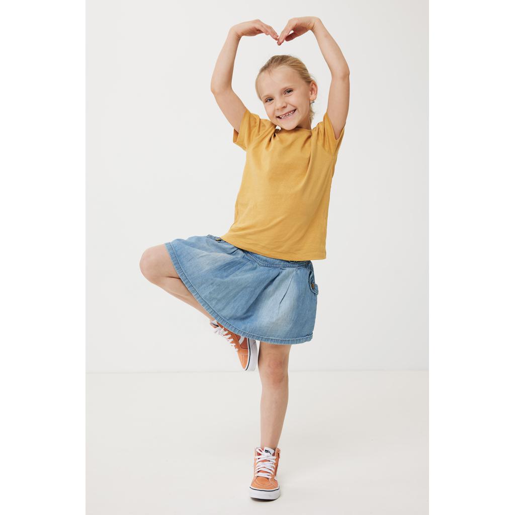 Tricou ușor pentru copii din bumbac reciclat Iqoniq Koli ochre yellow 9 - 10 ani
