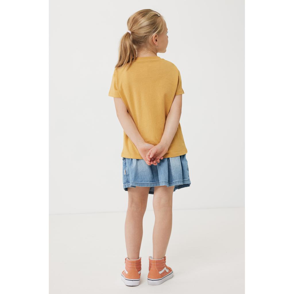 Tricou ușor pentru copii din bumbac reciclat Iqoniq Koli ochre yellow 9 - 10 ani