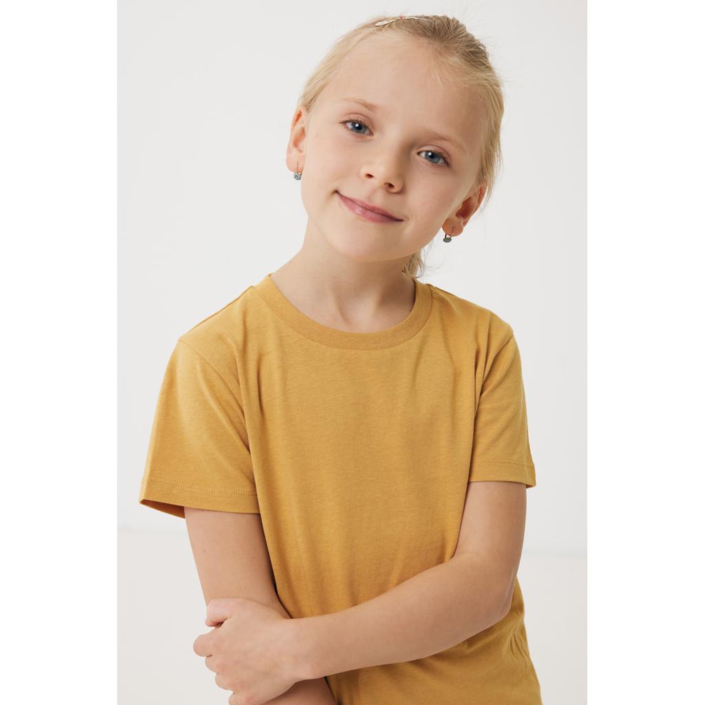 Tricou ușor pentru copii din bumbac reciclat Iqoniq Koli ochre yellow 9 - 10 ani