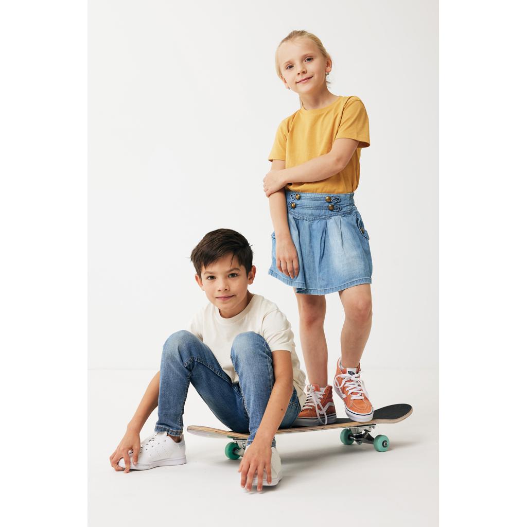 Tricou ușor pentru copii din bumbac reciclat Iqoniq Koli ochre yellow 9 - 10 ani