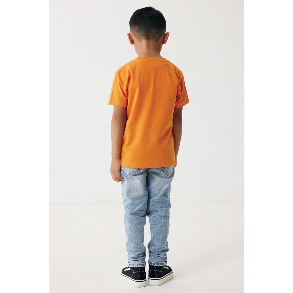 Tricou ușor pentru copii din bumbac reciclat Iqoniq Koli orange 9 - 10 ani