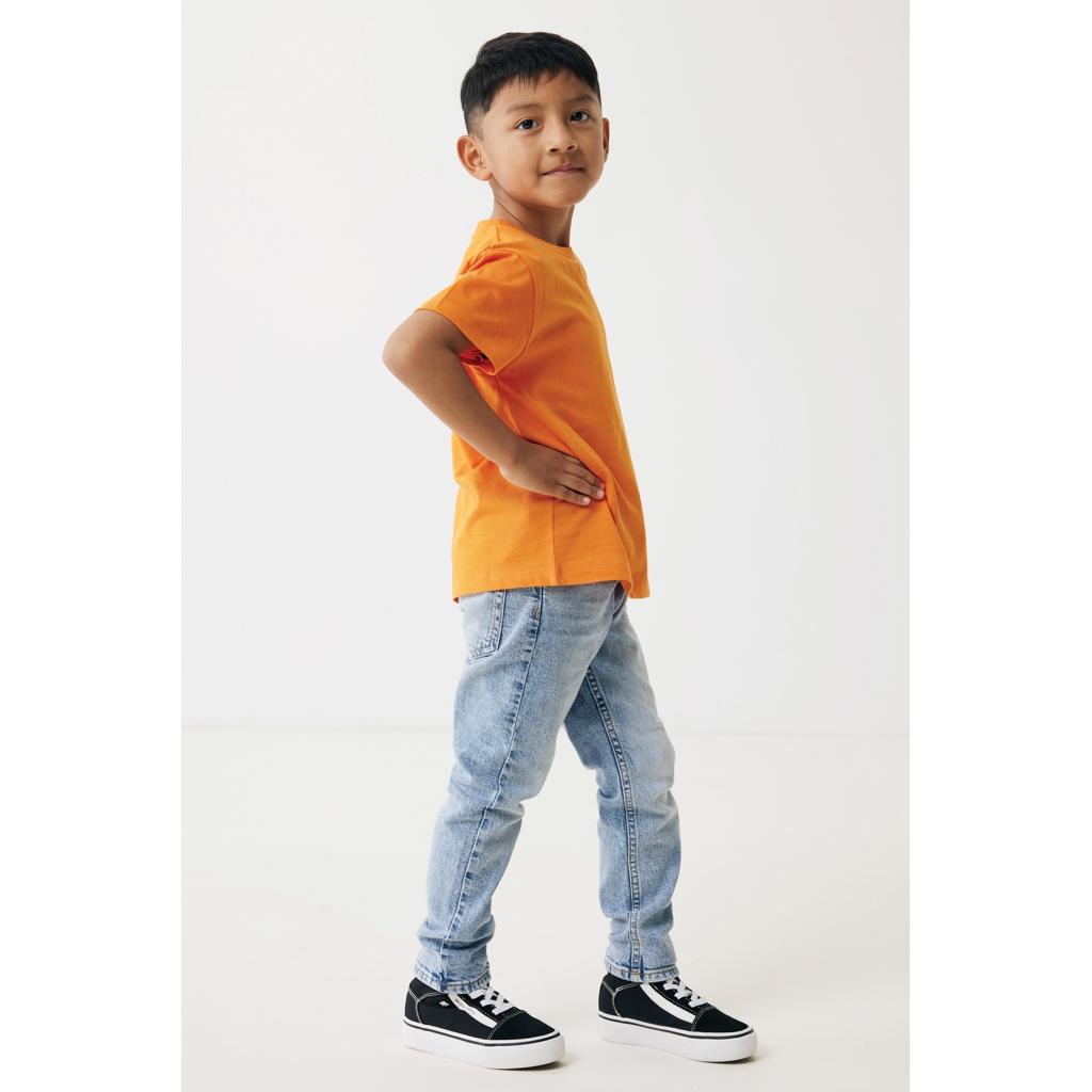 Tricou ușor pentru copii din bumbac reciclat Iqoniq Koli orange 9 - 10 ani