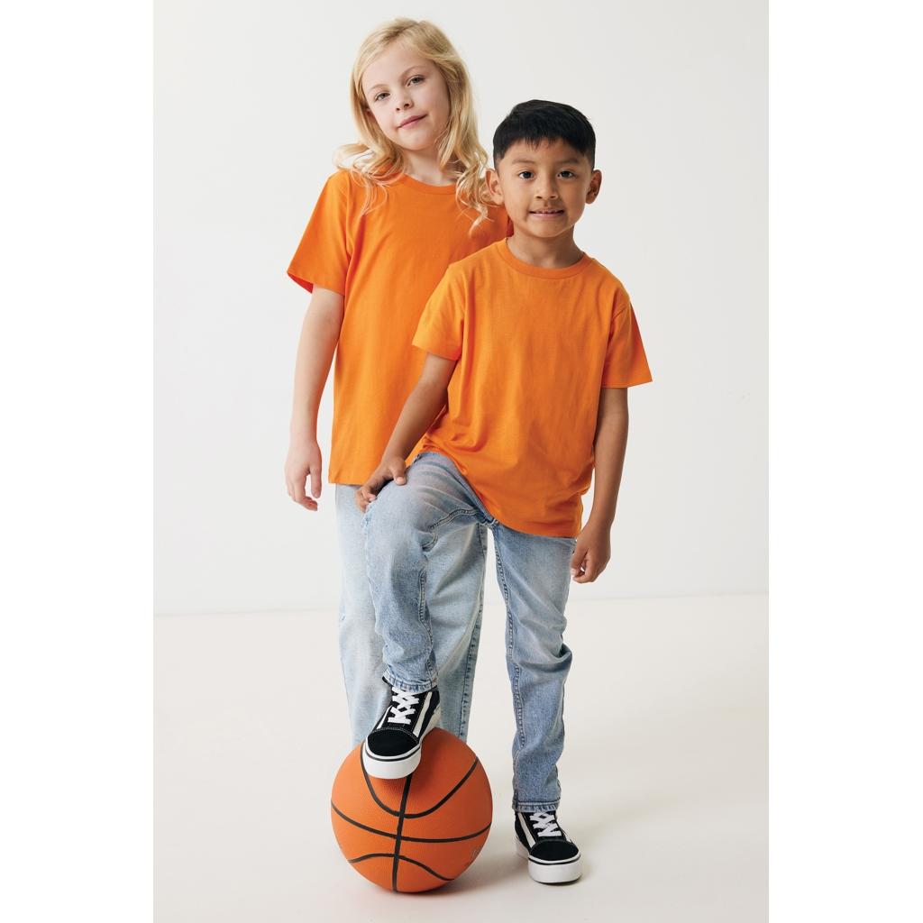 Tricou ușor pentru copii din bumbac reciclat Iqoniq Koli orange 9 - 10 ani