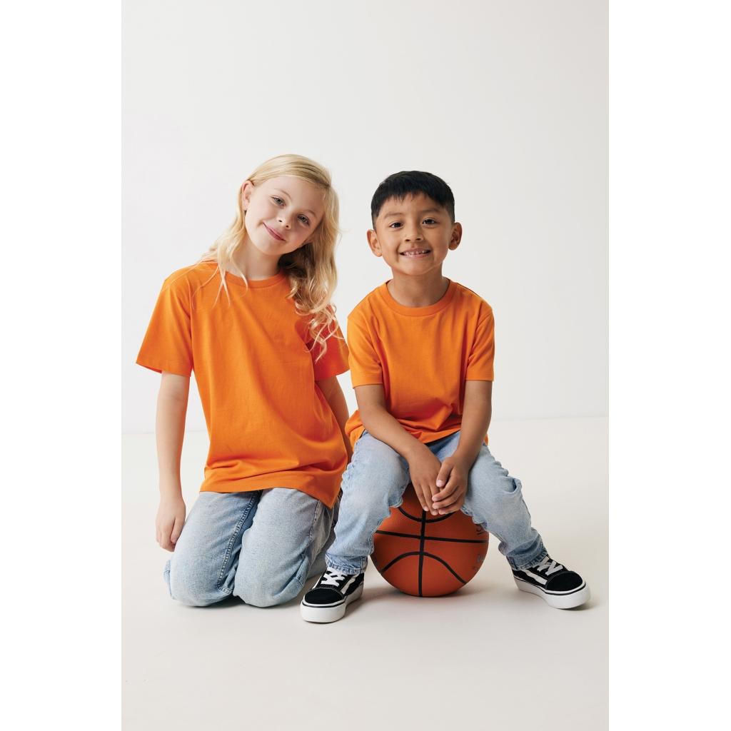 Tricou ușor pentru copii din bumbac reciclat Iqoniq Koli orange 9 - 10 ani