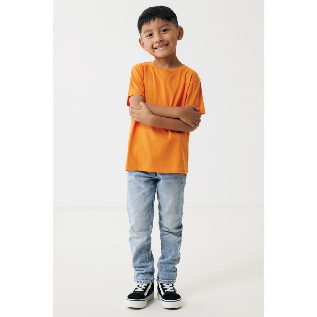 Tricou ușor pentru copii din bumbac reciclat Iqoniq Koli orange 9 - 10 ani