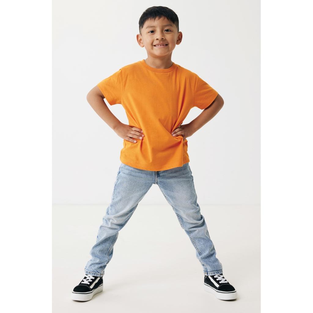 Tricou ușor pentru copii din bumbac reciclat Iqoniq Koli orange 9 - 10 ani