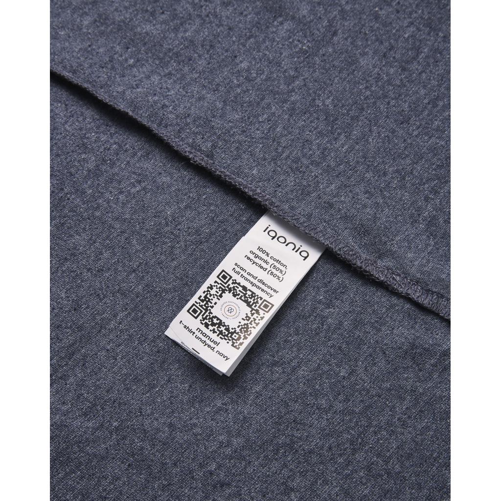 Tricou din bumbac reciclat, necolorat Iqoniq Manuel navy XL