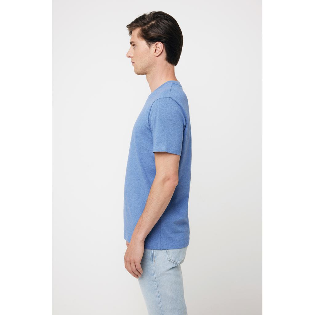 Tricou din bumbac reciclat, necolorat Iqoniq Manuel heather blue L