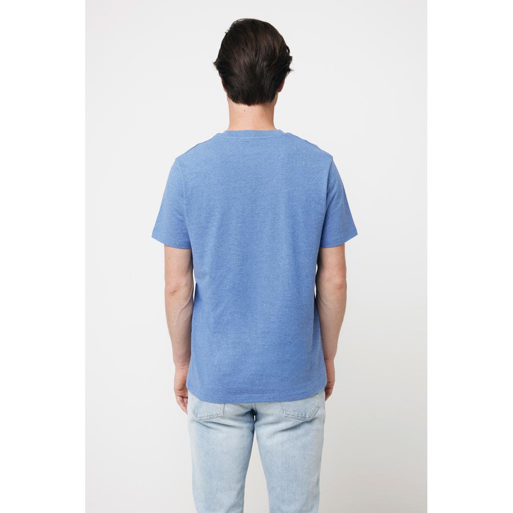 Tricou din bumbac reciclat, necolorat Iqoniq Manuel heather blue L