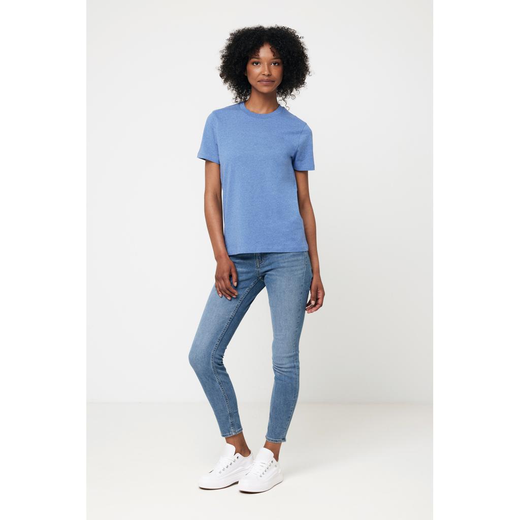 Tricou din bumbac reciclat, necolorat Iqoniq Manuel heather blue L