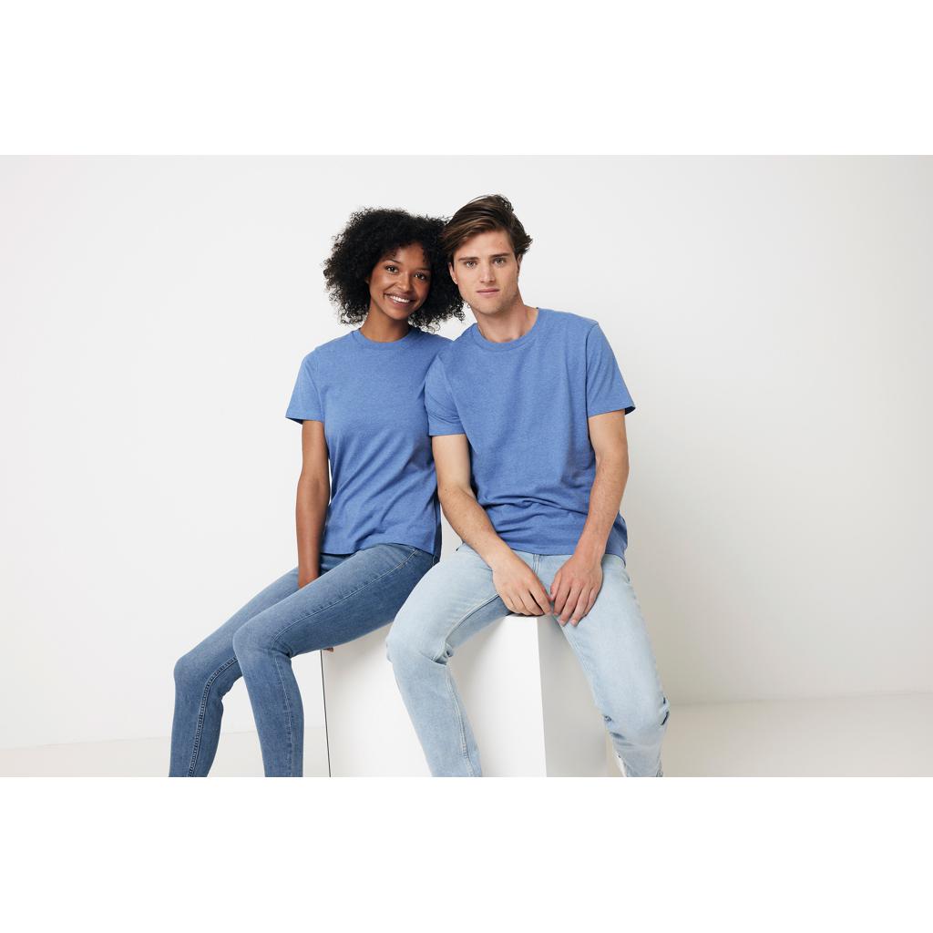 Tricou din bumbac reciclat, necolorat Iqoniq Manuel heather blue L