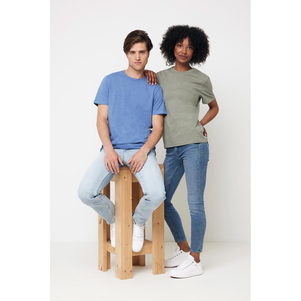 Tricou din bumbac reciclat, necolorat Iqoniq Manuel heather blue L