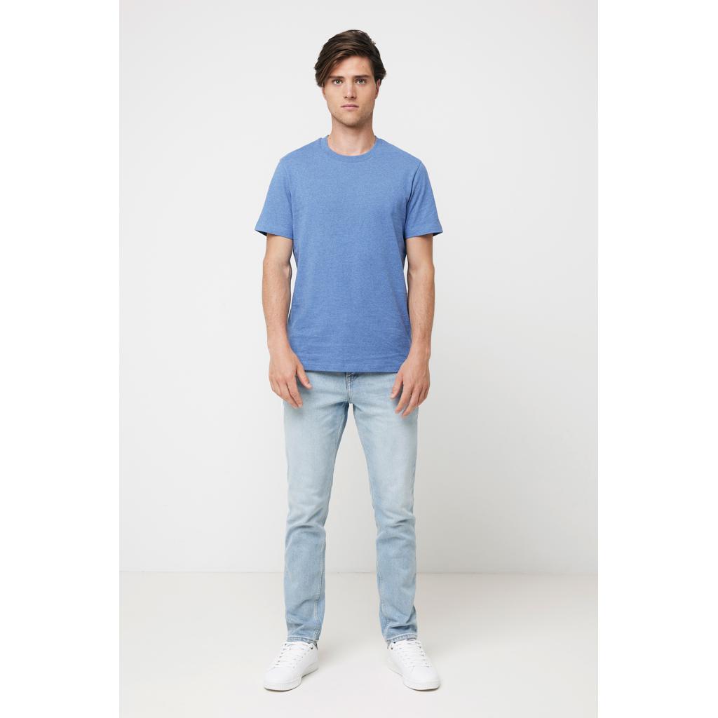 Tricou din bumbac reciclat, necolorat Iqoniq Manuel heather blue L