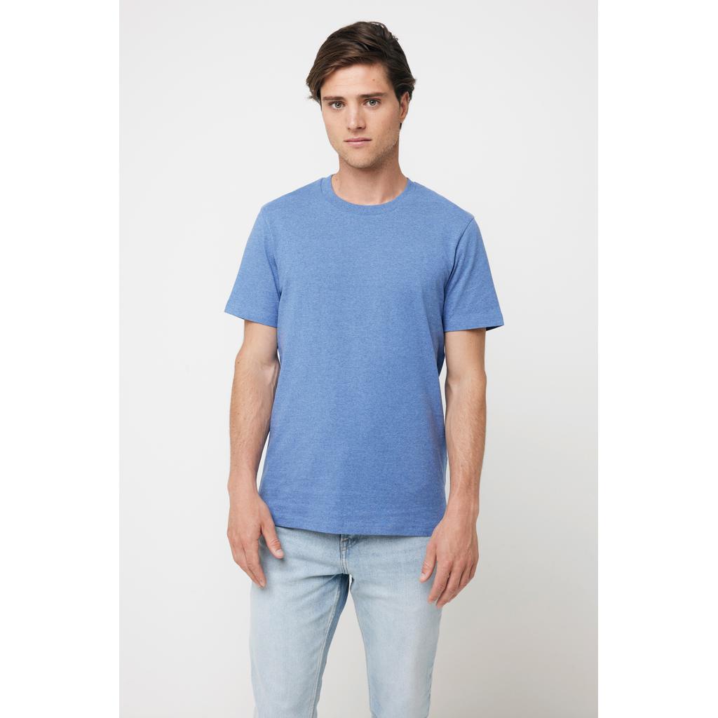 Tricou din bumbac reciclat, necolorat Iqoniq Manuel heather blue L