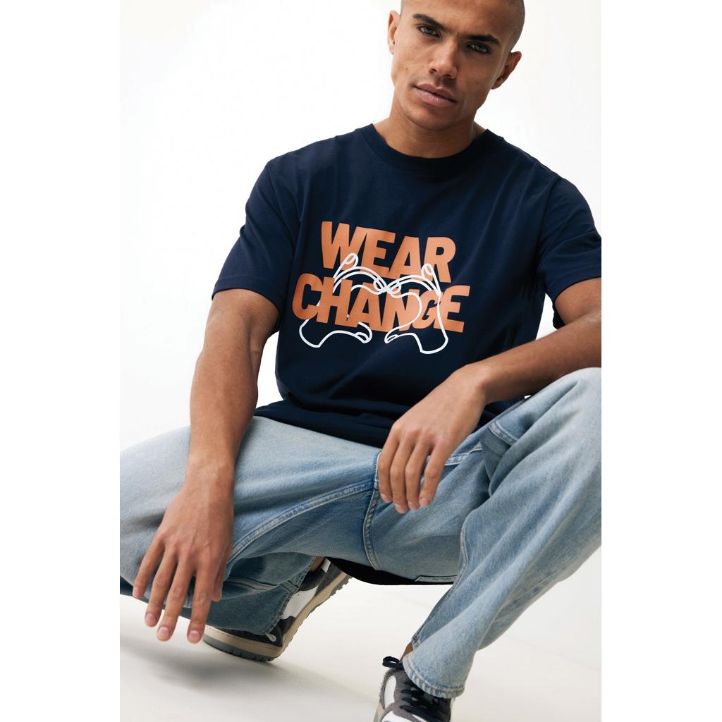 Tricou relaxat din bumbac reciclat Iqoniq Kakadu  navy 3XL