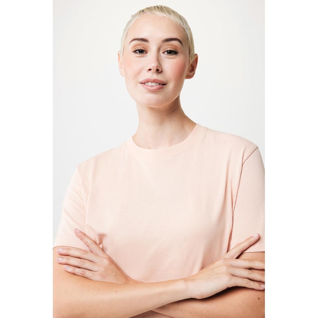 Tricou relaxat din bumbac reciclat Iqoniq Kakadu  peach nectar 2XS