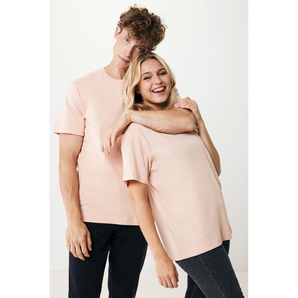 Tricou relaxat din bumbac reciclat Iqoniq Kakadu  peach nectar 2XS