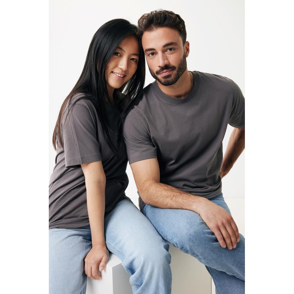 Tricou relaxat din bumbac reciclat Iqoniq Kakadu  anthracite S