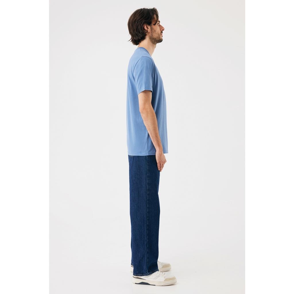 Tricou din bumbac reciclat Iqoniq Brett Moon blue 2XS