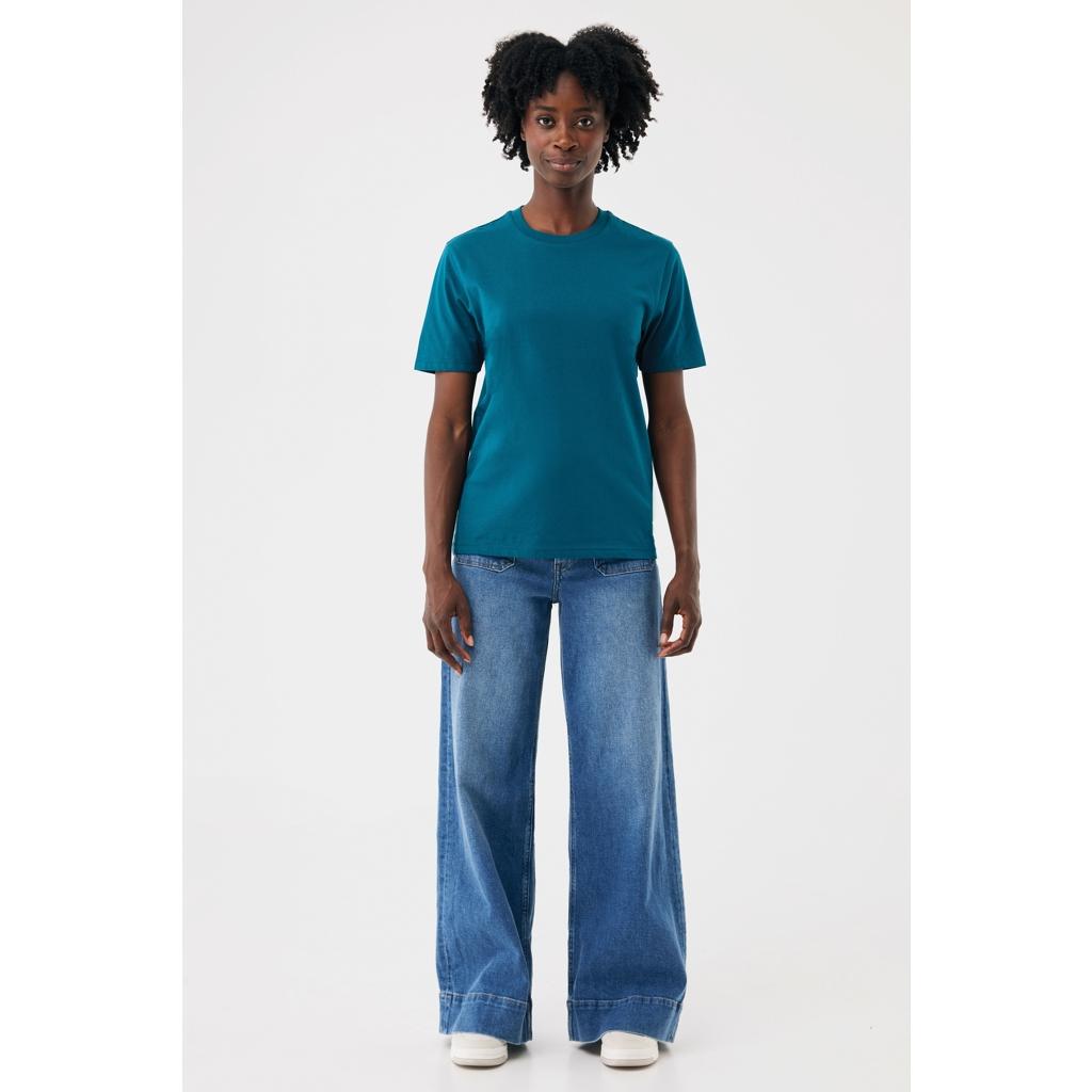 Tricou din bumbac reciclat Iqoniq Brett dark teal 2XS