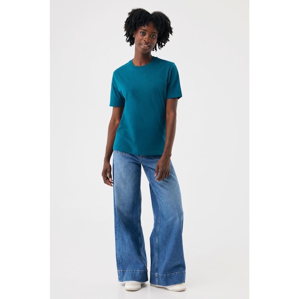 Tricou din bumbac reciclat Iqoniq Brett dark teal 2XS