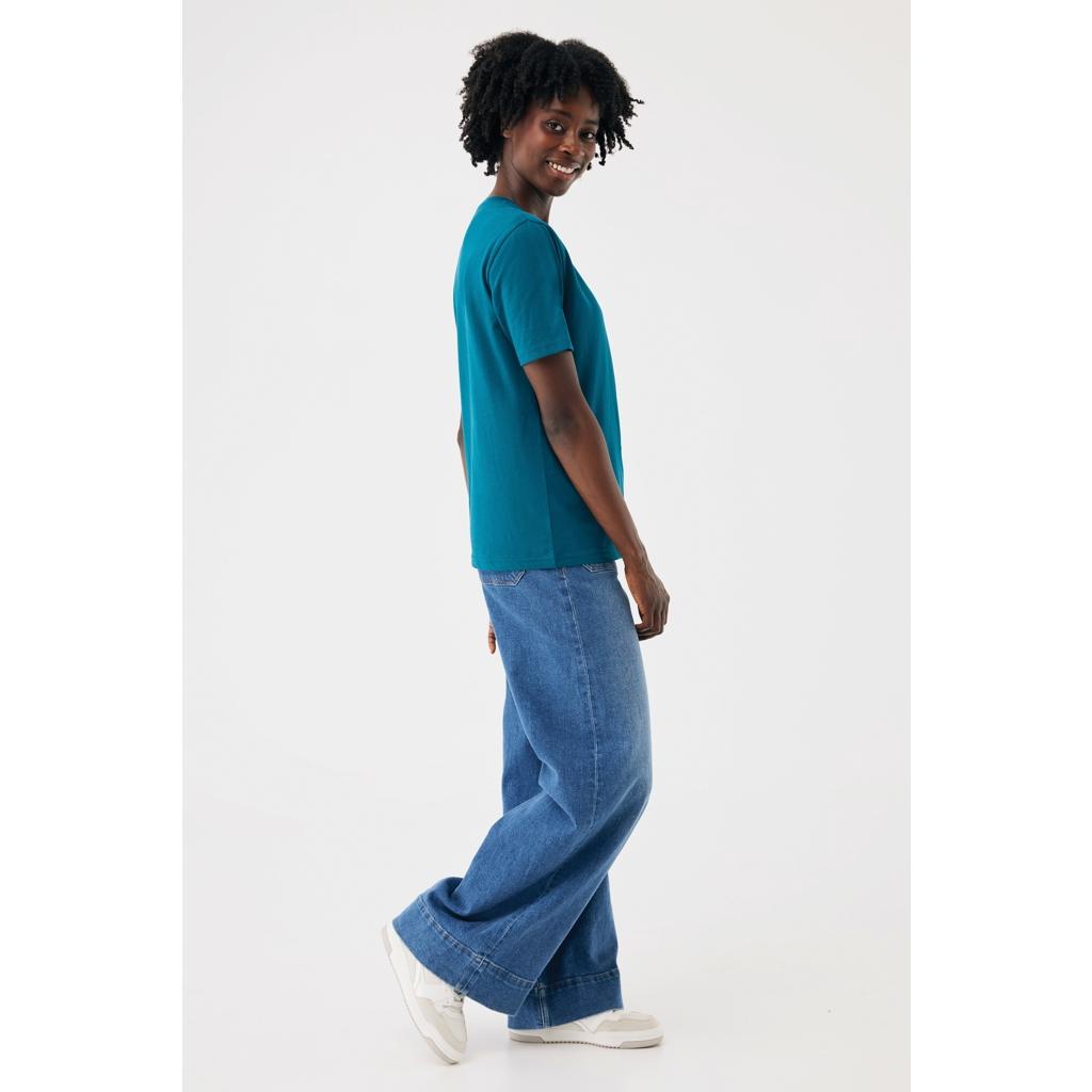 Tricou din bumbac reciclat Iqoniq Brett dark teal 2XS