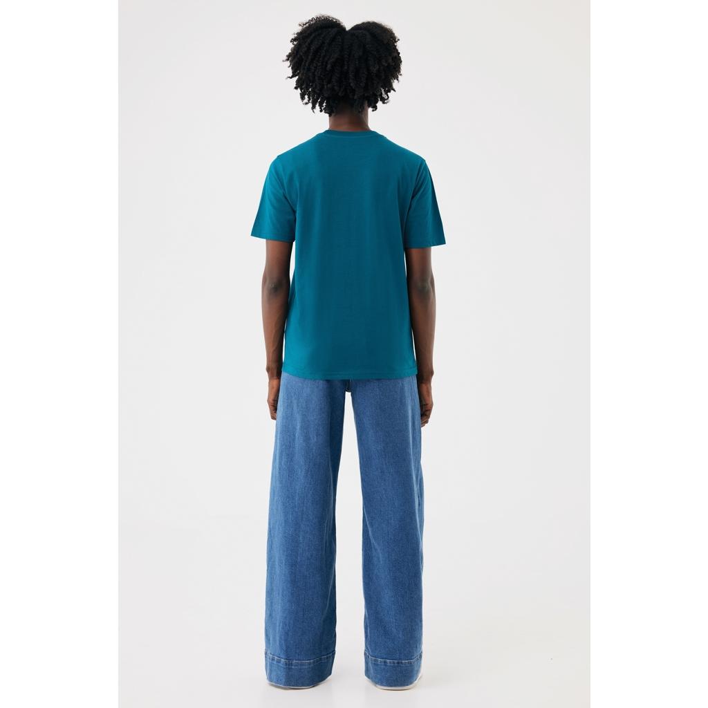 Tricou din bumbac reciclat Iqoniq Brett dark teal 2XS