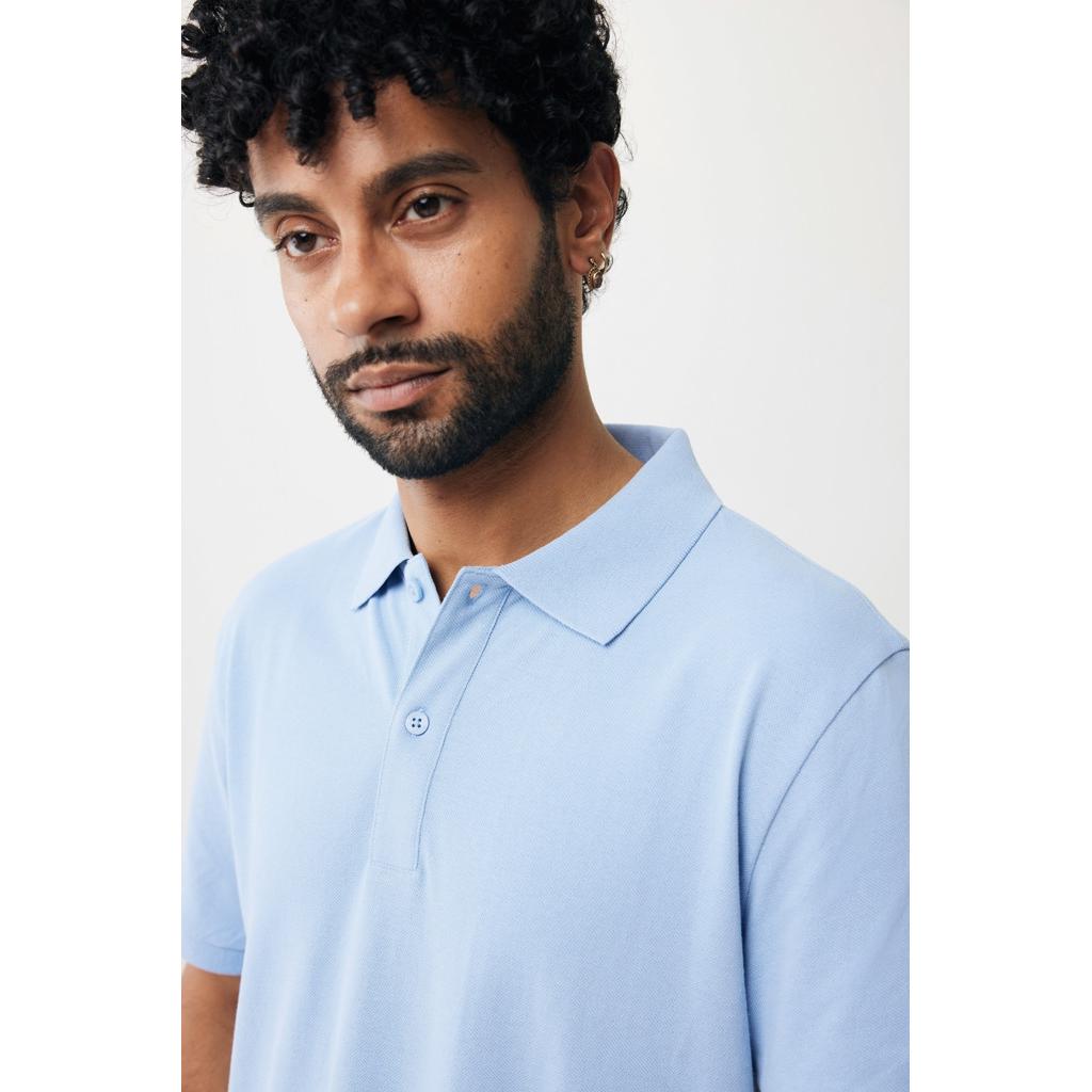 Polo din bumbac reciclat Iqoniq Yosemite sky blue L