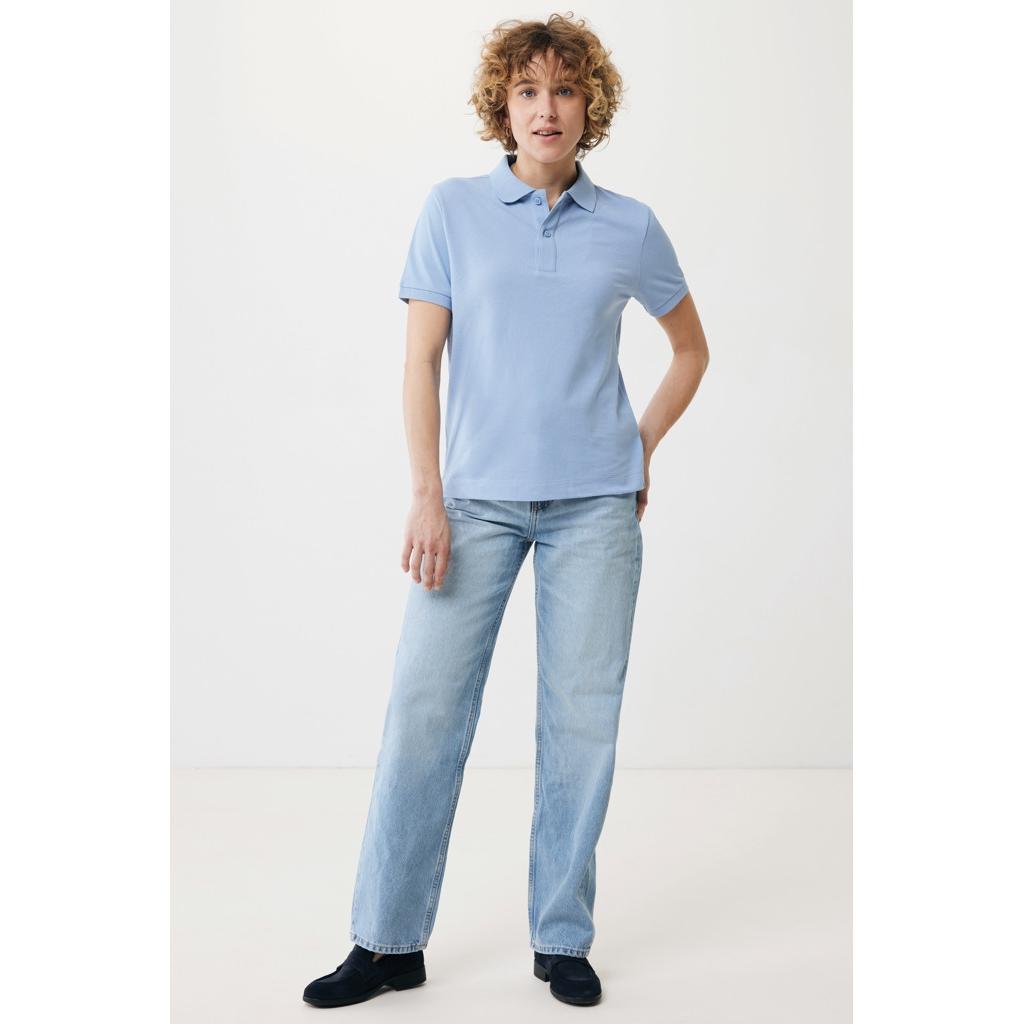 Polo din bumbac reciclat Iqoniq Yosemite sky blue L