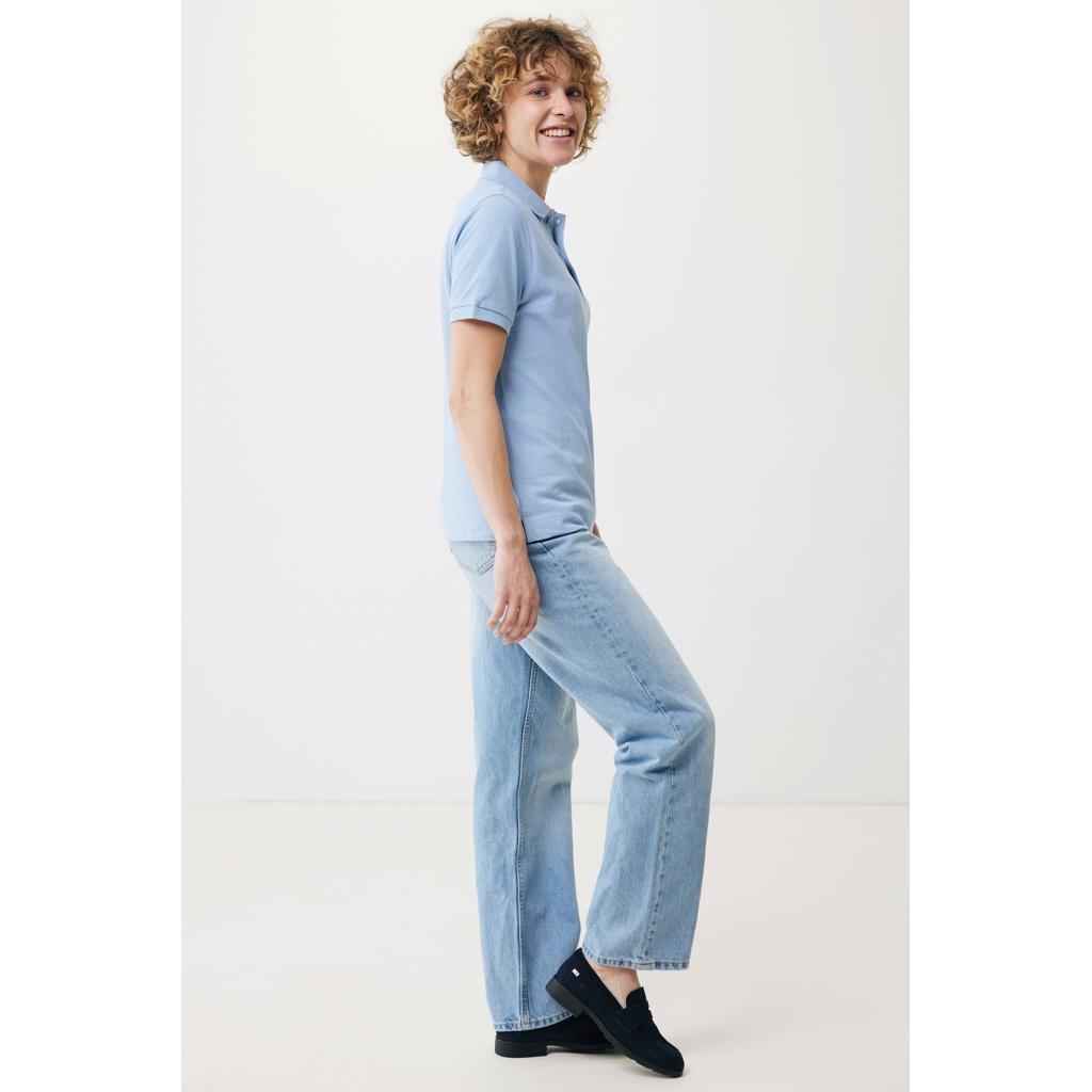 Polo din bumbac reciclat Iqoniq Yosemite sky blue L