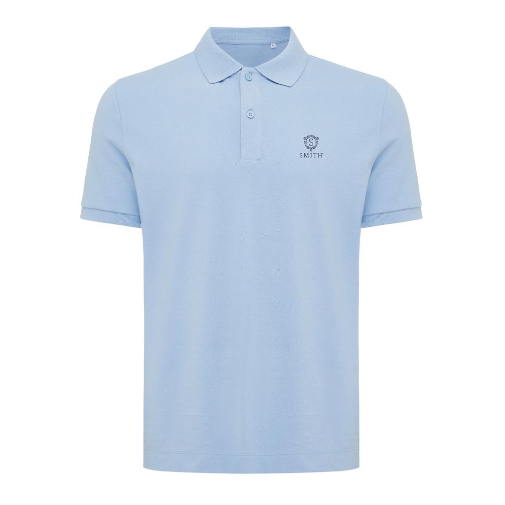 Polo din bumbac reciclat Iqoniq Yosemite sky blue L