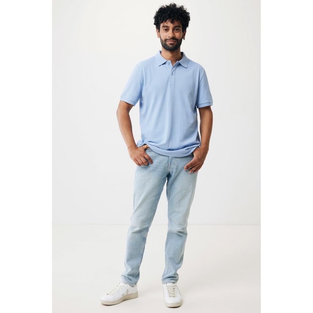 Polo din bumbac reciclat Iqoniq Yosemite sky blue L