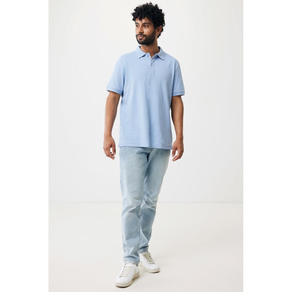Polo din bumbac reciclat Iqoniq Yosemite sky blue L