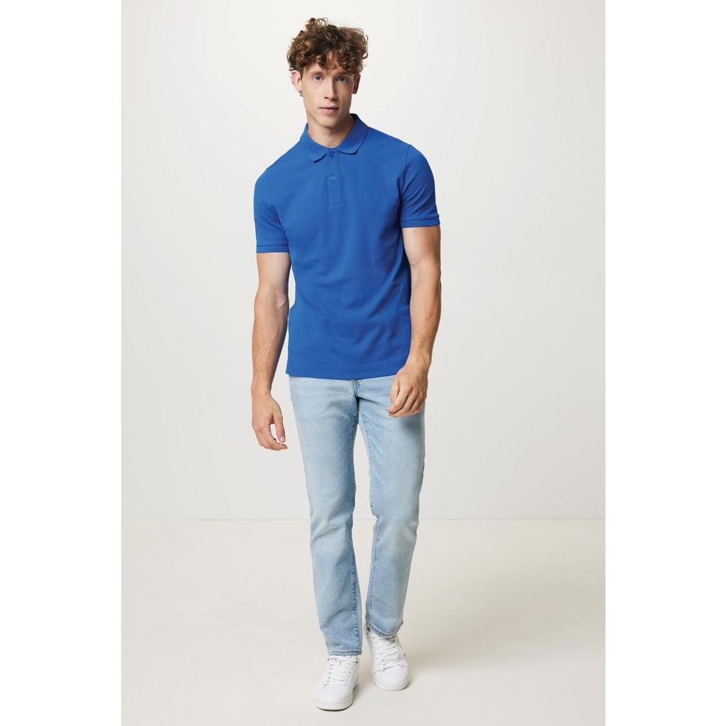 Polo din bumbac reciclat Iqoniq Yosemite royal blue L