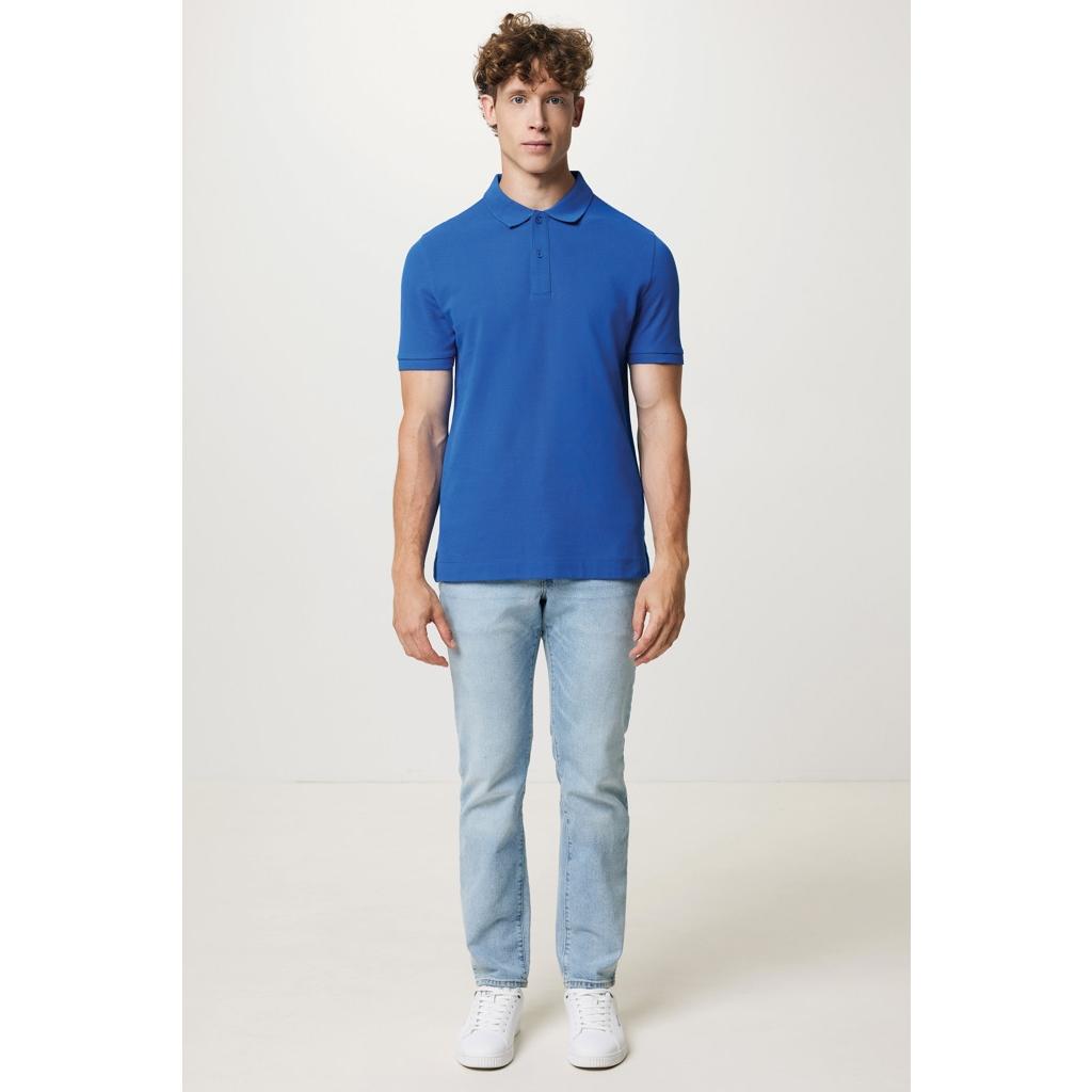 Polo din bumbac reciclat Iqoniq Yosemite royal blue L