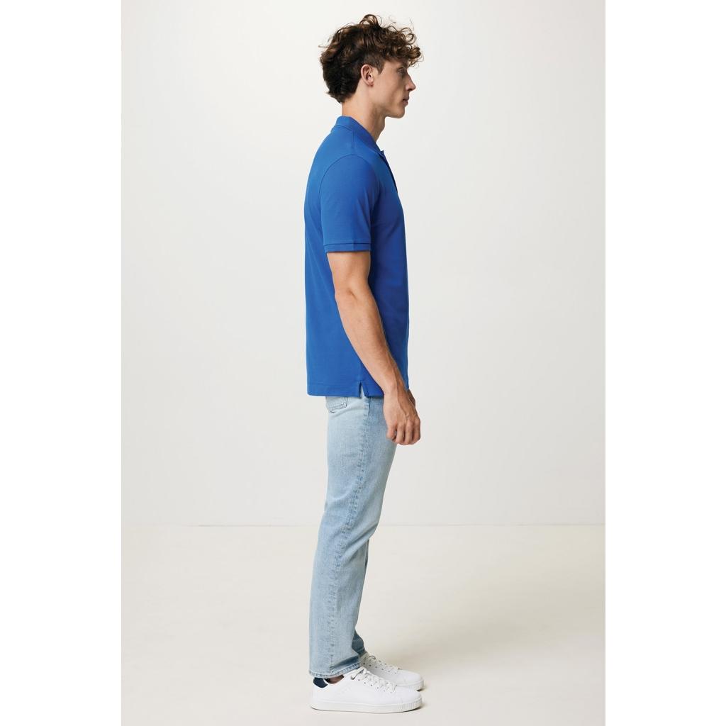 Polo din bumbac reciclat Iqoniq Yosemite royal blue L