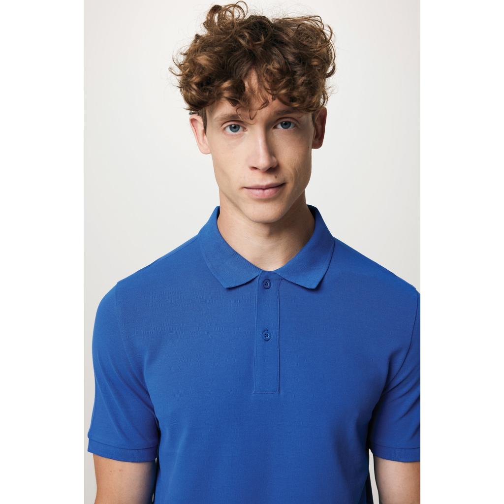 Polo din bumbac reciclat Iqoniq Yosemite royal blue L