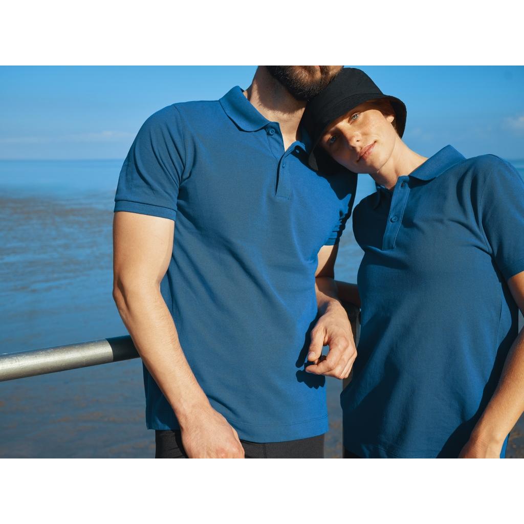 Polo din bumbac reciclat Iqoniq Yosemite royal blue L